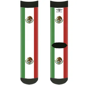 Sock Pair - Polyester - Mexico Flags - CREW