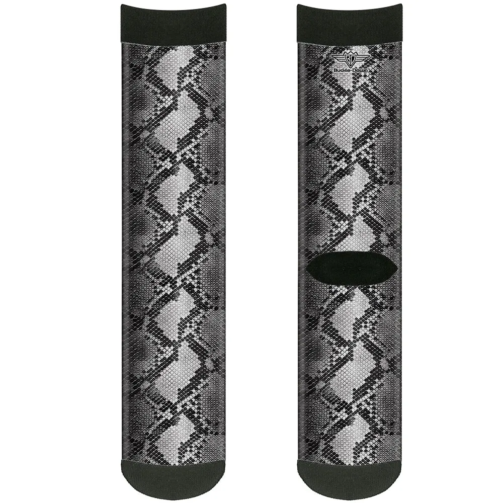 Sock Pair - Polyester - Snake Skin 3 Grays - CREW