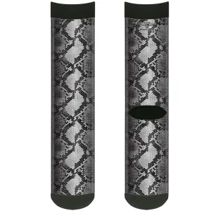 Sock Pair - Polyester - Snake Skin 3 Grays - CREW
