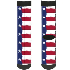 Sock Pair - Polyester - Texas Flag Painting - CREW
