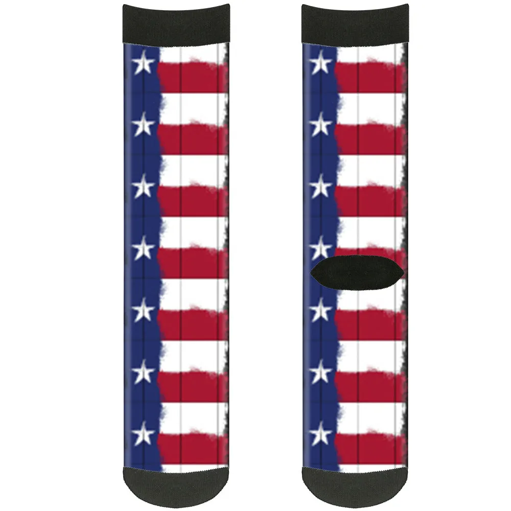 Sock Pair - Polyester - Texas Flag Painting - CREW
