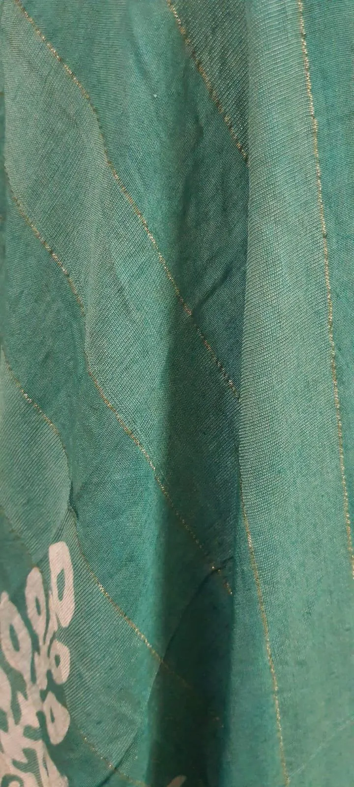 Turquoise Batik Cotton Silk Salwar kameez Dress material Ev04
