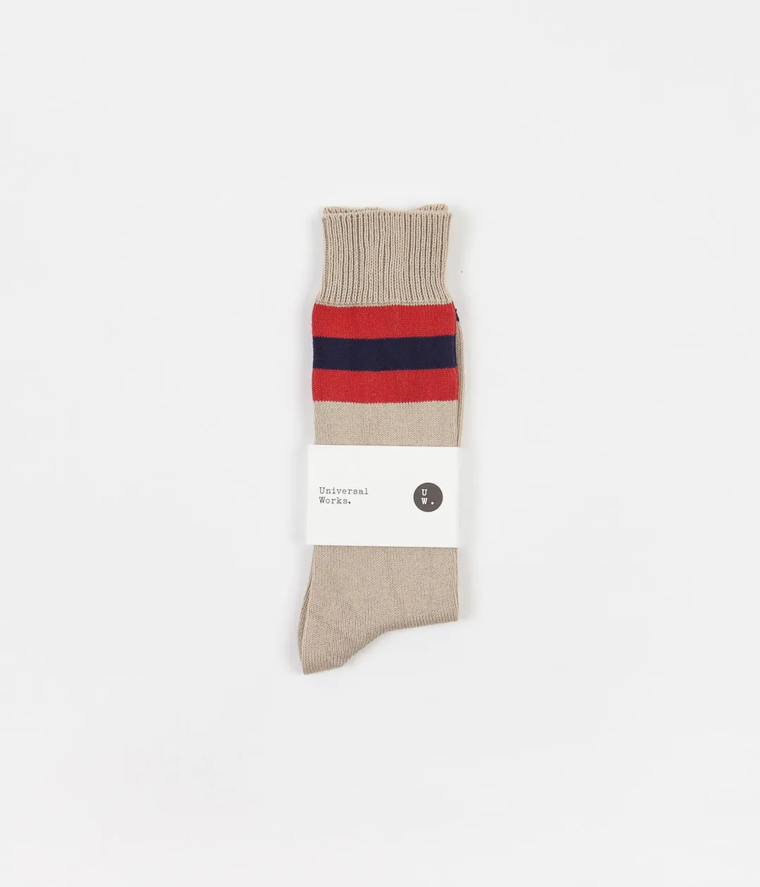 Universal Works Sport Stripe Socks - Ecru
