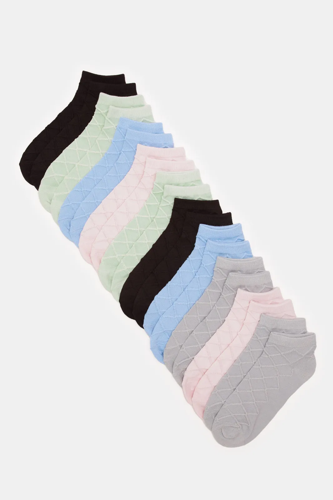 Women Assorted Basic Ankle Length Socks (10 Pairs)