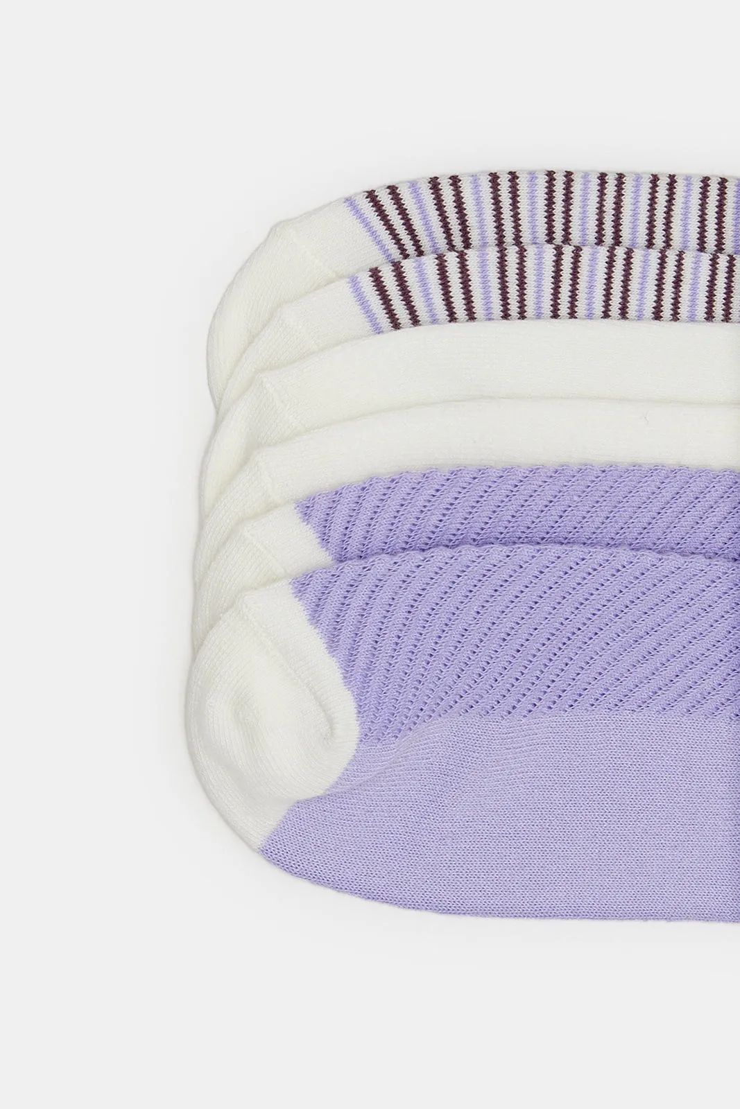 Women Assorted Striped Ankle Socks Set (Pack Of 3)