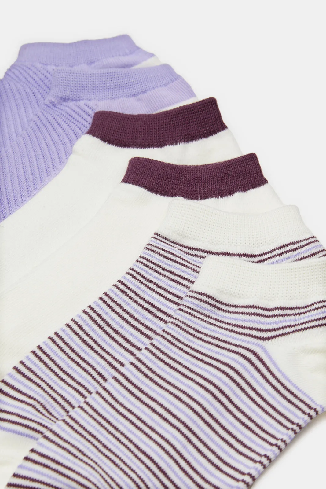 Women Assorted Striped Ankle Socks Set (Pack Of 3)