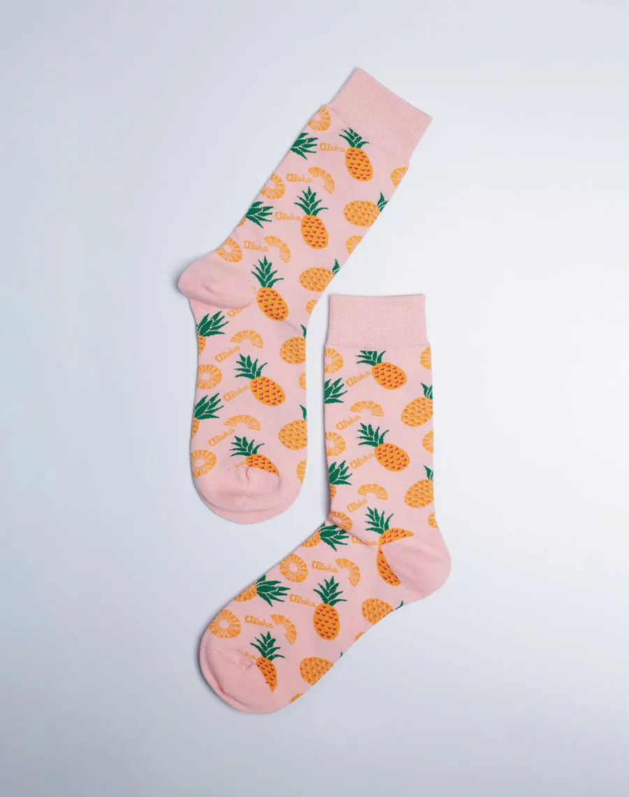 Women's Aloha Pineapple Tropical Crew Socks