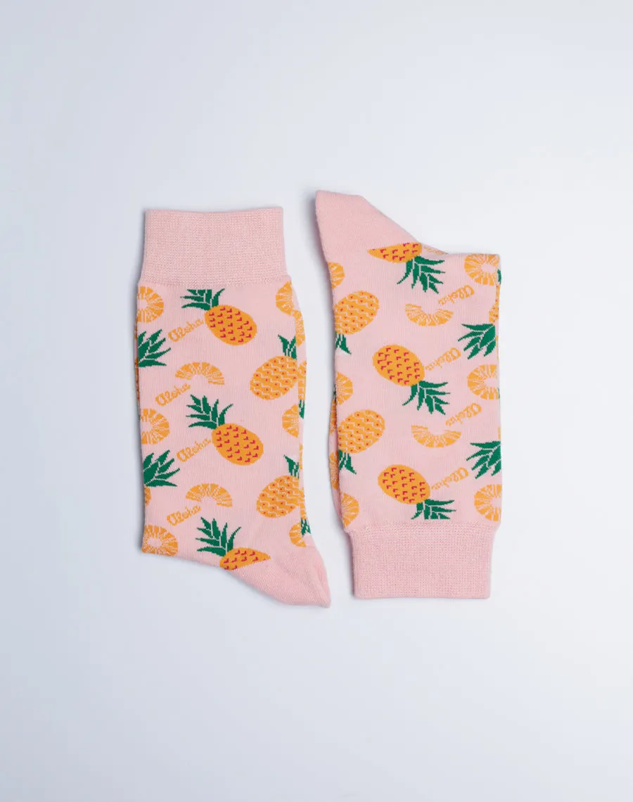 Women's Aloha Pineapple Tropical Crew Socks