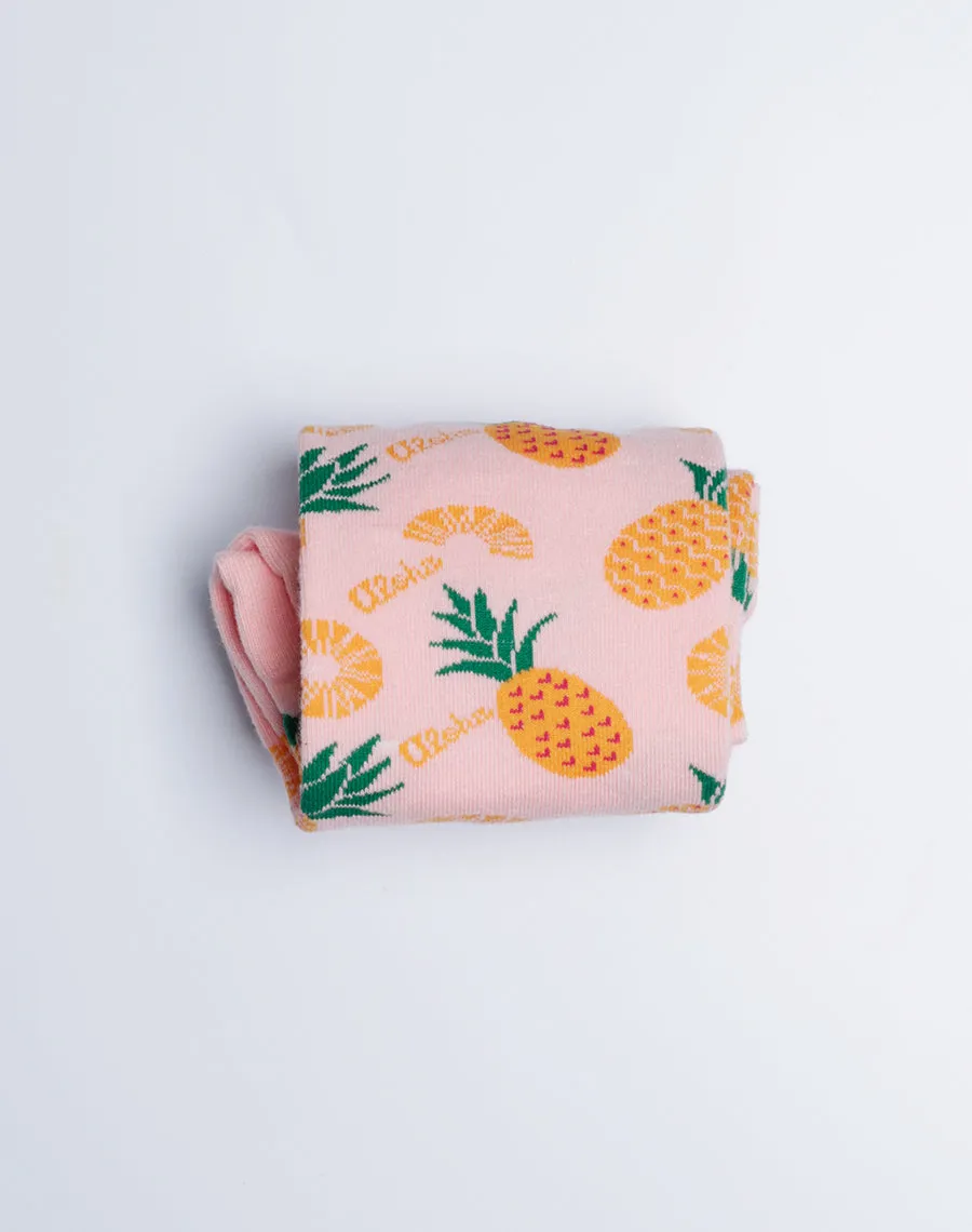 Women's Aloha Pineapple Tropical Crew Socks