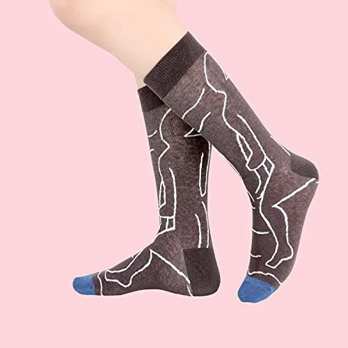 Womens Novelty Funny Crew Socks Girls Cute Floral Colorful Patterned Socks Silly Funky Casual Cotton Flower printed Socks Gift，5 Pack-art Illustration-b