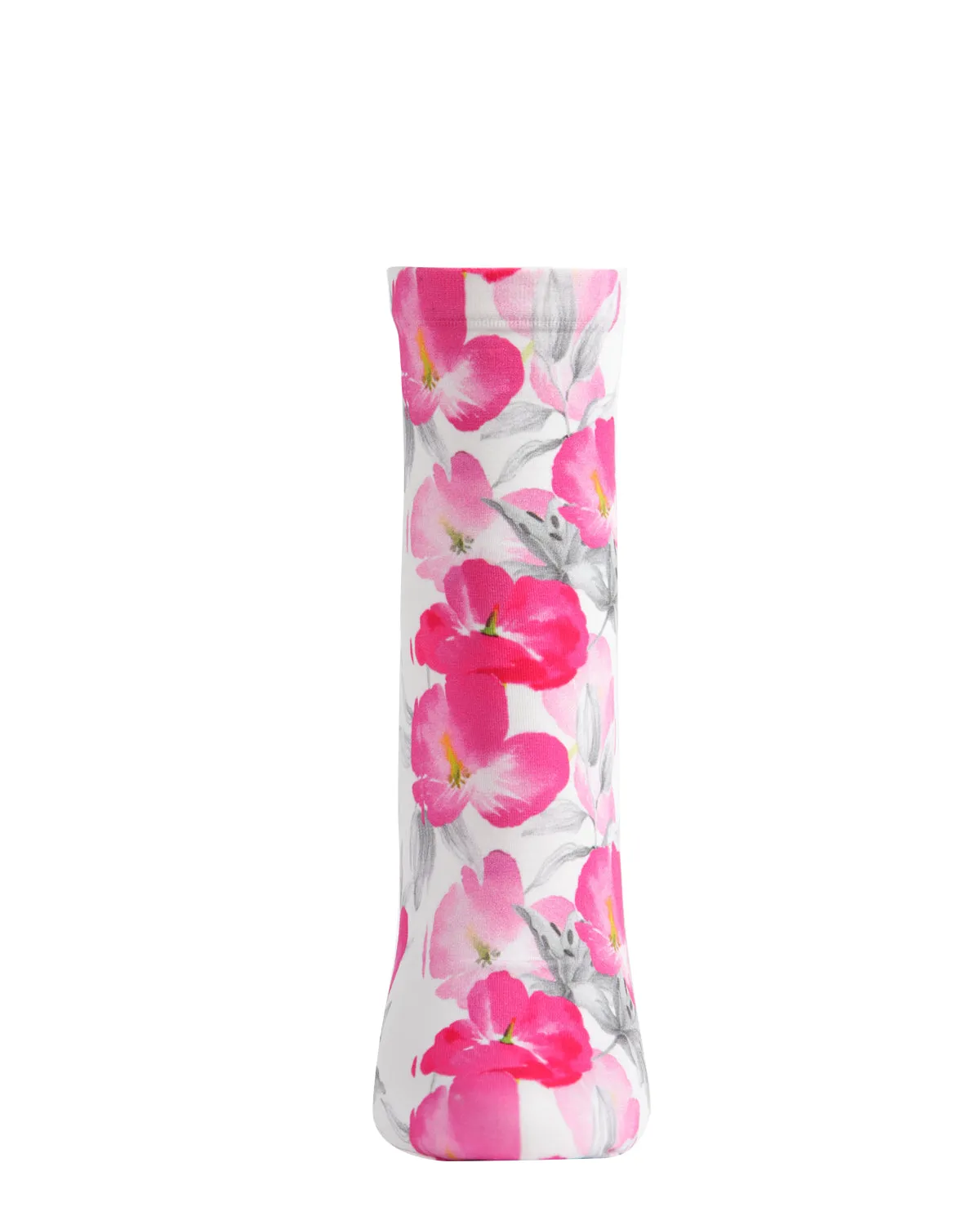 Women's Pink Pansy Floral Printed Anklet Sock