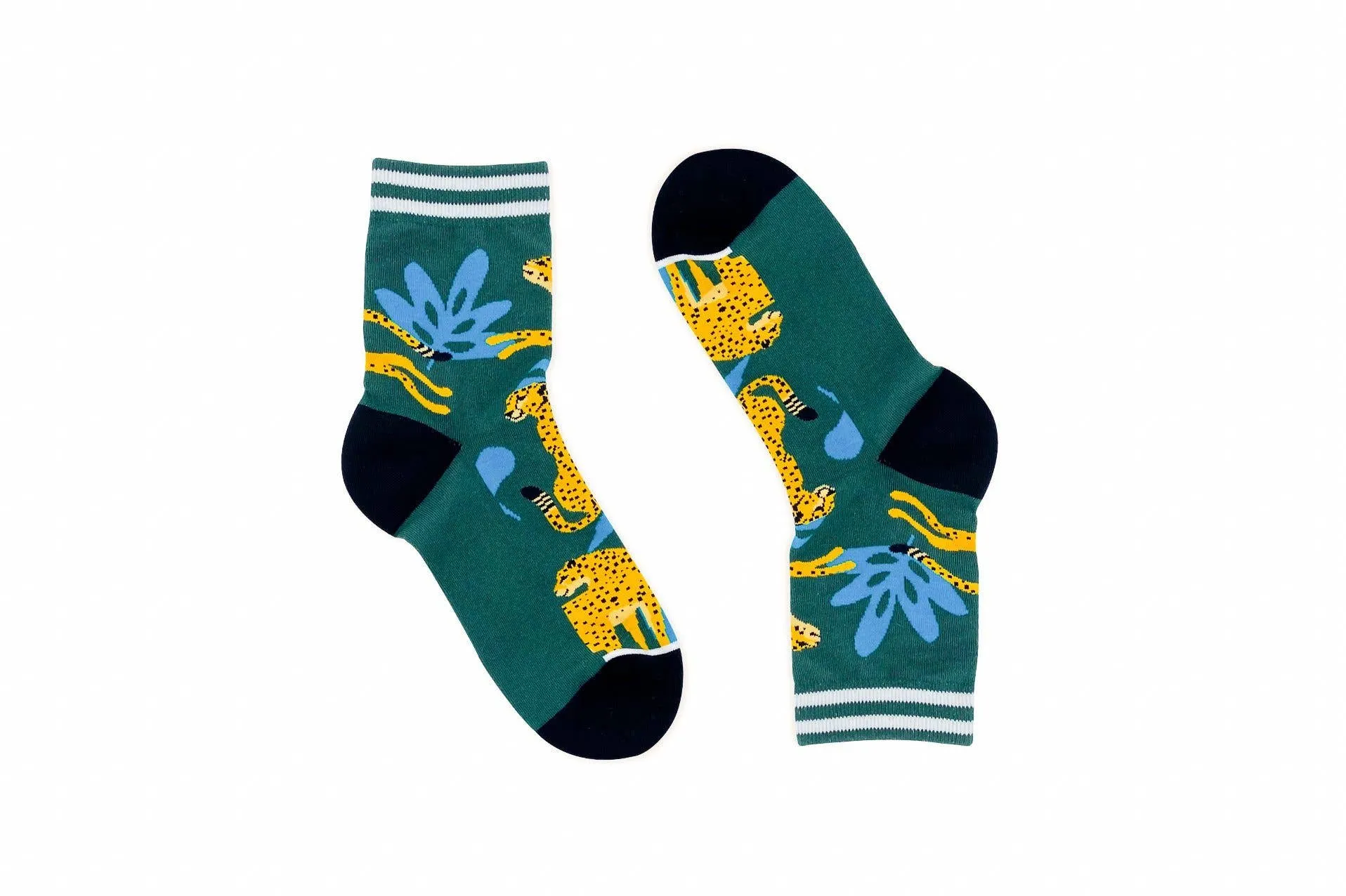 Woven Pear - Half-Crew Socks, Cheetah