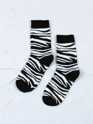 Zebra Striped Crew Socks Funny Socks for Women Novelty Socks Funky Socks Gift